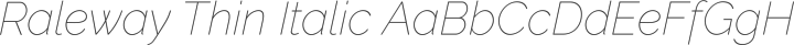 Raleway Thin Italic free font