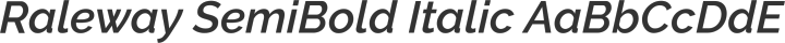 Raleway SemiBold Italic free font