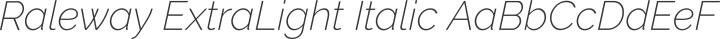 Raleway ExtraLight Italic free font