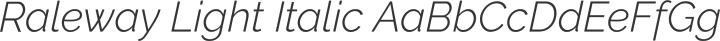 Raleway Light Italic free font